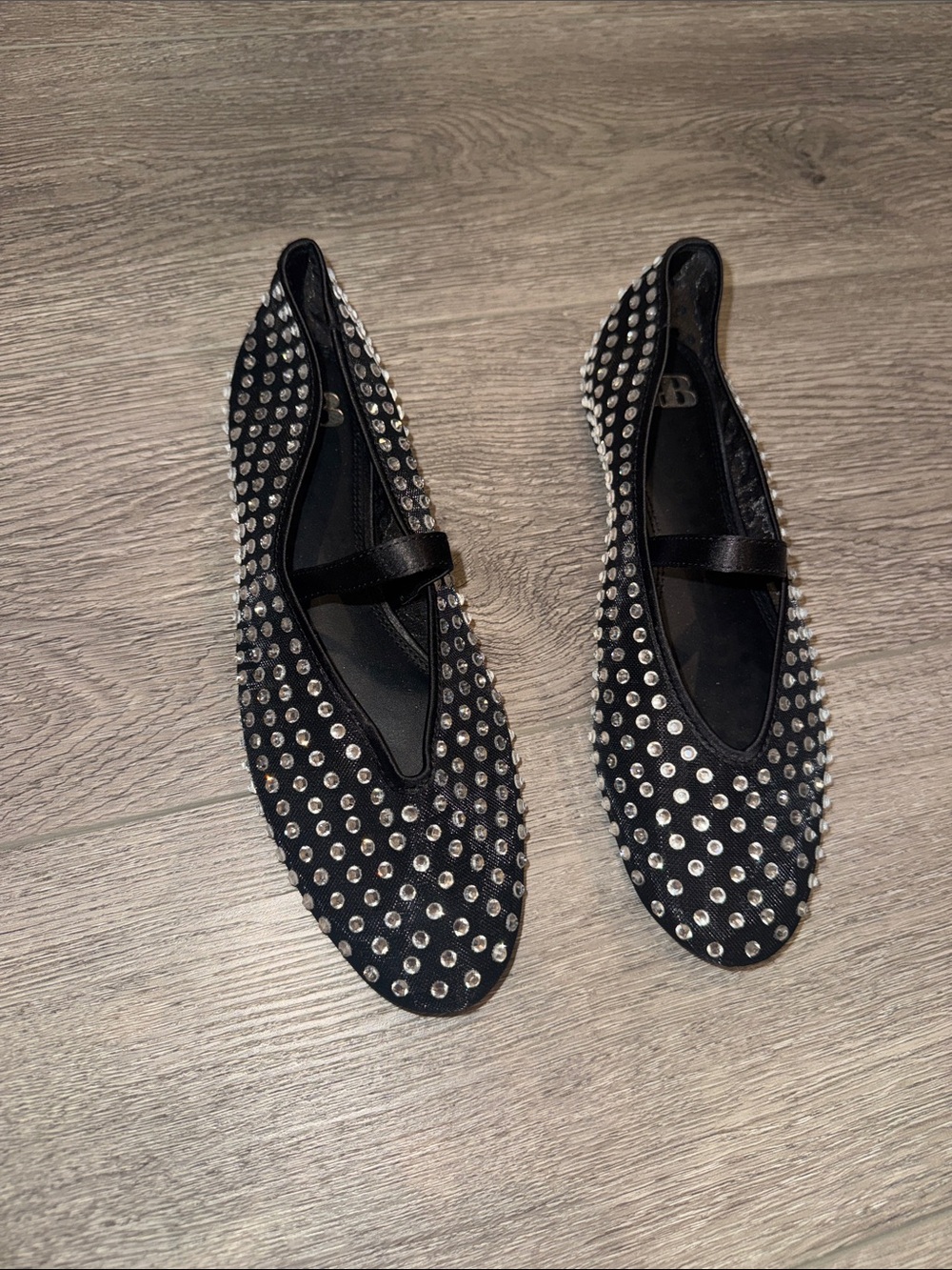 Studded Black Women's Ballet Flats  Size 7.5